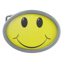 adorable smiley oval belt buckle