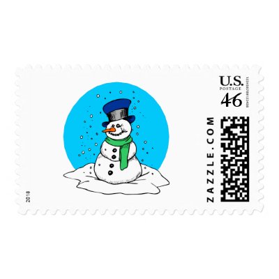 Adorable Snowman Stamp by ChristmasStamps