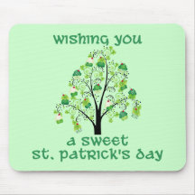 Adorable St. Patrick's Day Cupcake Tree Tees, Gift Mousepads