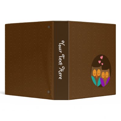 Adorable Tree Owls Vinyl Binder by heartlocked