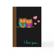 Adorable Tree Owls card