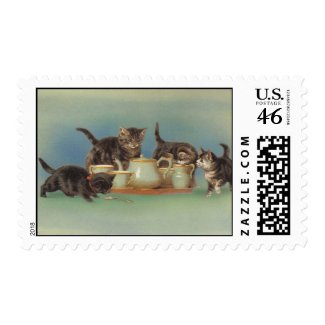 Adorable Victorian Kitties stamp