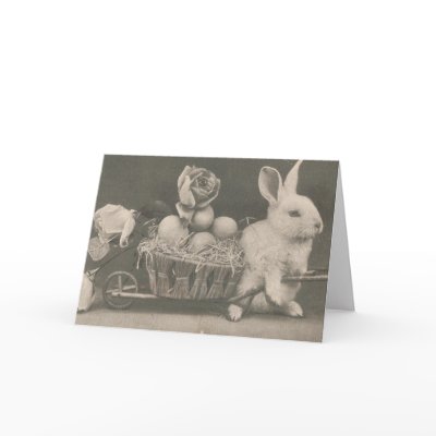 Adorable Vintage Easter Rabbit Greeting Card by angelandspot