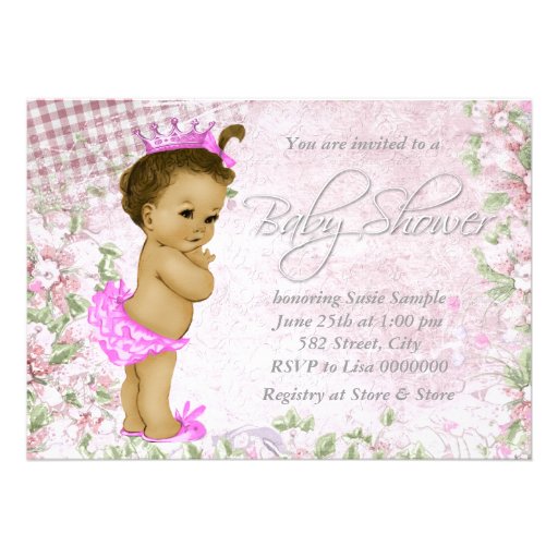 Adorable Vintage Pink Baby Shower Personalized Announcement