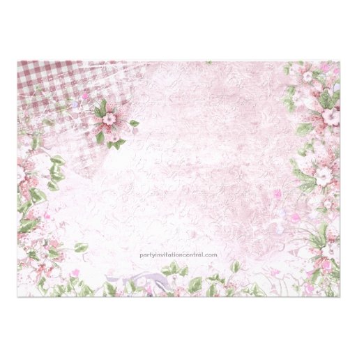 Adorable Vintage Pink Baby Shower Personalized Announcements