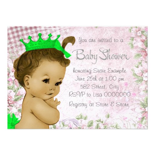 Adorable Vintage Pink Baby Shower Personalized Announcements