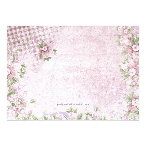 Adorable Vintage Pink Baby Shower Custom Announcement