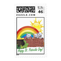 Adorable Westie Puppies St Patrick’s Postage Stamp