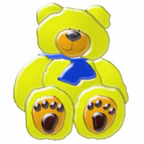 Adorable Yellow Bear Photo Statue! Cut Out