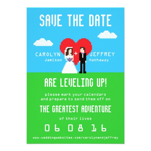 Adorably Nerdy 8-Bit Save the Date Invite