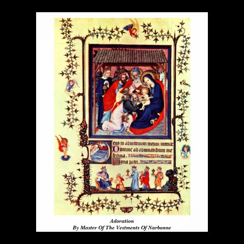 Adoration By Master Of The Vestments Of Narbonne Print