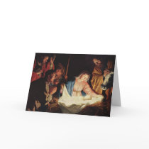 Adoration by the Shepherds by Gerard van Honthorst Cards
