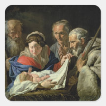 Adoration of the Infant Jesus Square Sticker