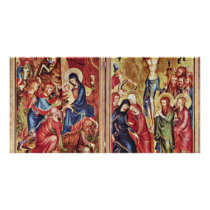 Adoration Of The Kings Right Wing  By Meister Des Custom Photo Card