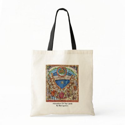 Adoration Of The Lamb By Beringarius Tote Bags by Artcollection