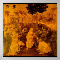 Adoration of the Magi by Leonardo Da Vinci Print