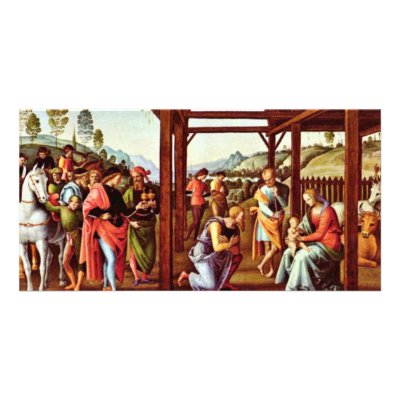 Adoration Of The Magi By Perugino Pietro Photo Card Template by Artcollection