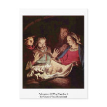 Adoration Of The Shepherd By Gerard Van Honthorst Postcards