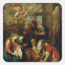 Adoration of the Shepherds 2 Square Sticker