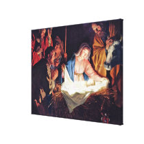 Adoration of the Shepherds by Gerard van Honthorst Canvas Prints