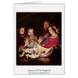 Adoration Of The Shepherds By Honthorst Gerard Van Card