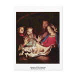 Adoration Of The Shepherds By Honthorst Gerard Van Postcards
