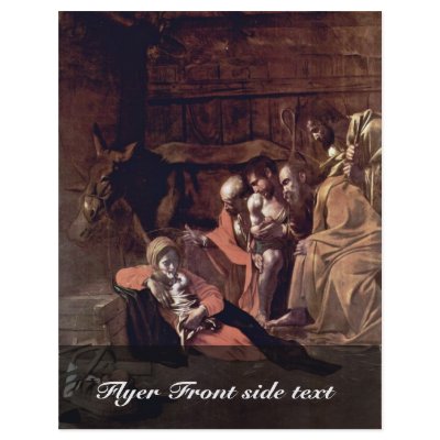 Adoration Of The Shepherds By Michelangelo Merisi Flyer by Artcollection