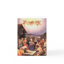 Adoration - Shepherds and angels - Bronzino Greeting Card