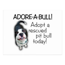Adore-A-Bull Pit Bull! Postcard