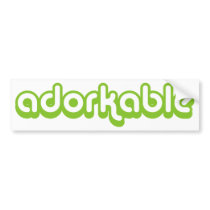 Adorkable (green) bumper sticker