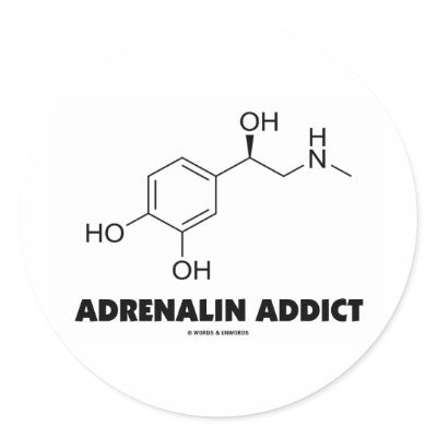 Adrenalin Addict (Adrenaline Epinephrine Molecule) Sticker by wordsunwords