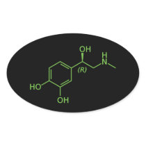 Adrenaline Molecule Oval Stickers