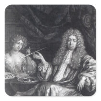 Adrian Beverland, engraved by Isaac Beckett Square Stickers