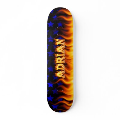 Adrian skateboard fire and flames design. by skatersollie