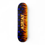 Adrian skateboard fire and flames design.