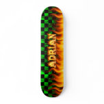 Adrian skateboard fire and flames design.