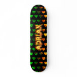 Adrian skateboard fire and flames design.