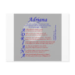 Adriana Acrostic Post Card