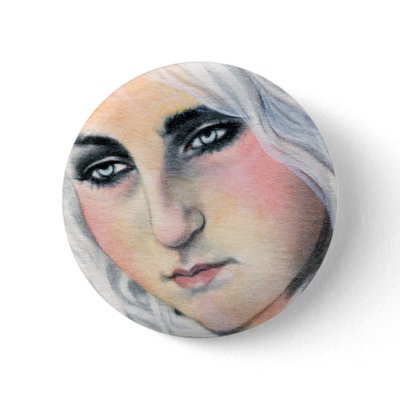 Adrift Mermaid Button by katerinaart