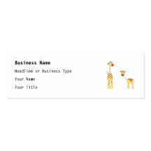Adult and Baby Giraffe. Cartoon Business Card Template