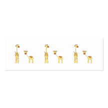 Adult and Baby Giraffe. Cartoon Business Card Template