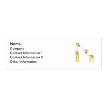 Adult and Baby Giraffe. Cartoon Business Card