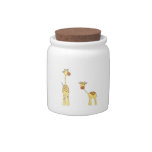 Adult and Baby Giraffe. Cartoon Candy Dish