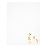 Adult and Baby Giraffe. Cartoon Letterhead Design
