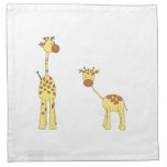 Adult and Baby Giraffe. Cartoon Printed Napkins