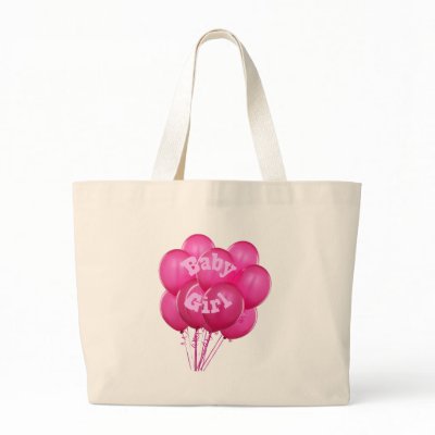 Adult Baby Girl Balloons Canvas Bags by uniqueandkinky