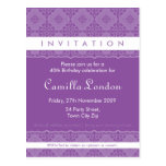 ADULT BIRTHDAY INVITATION :: ornately patterned L1 Postcards