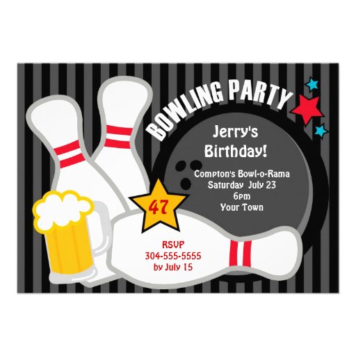 Adult Bowling Party Invitation