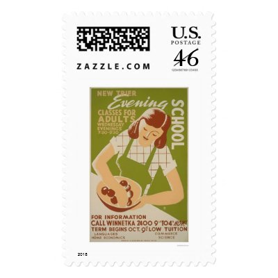 Adult Classes Winnetka 1941 WPA Postage by lc_wpa