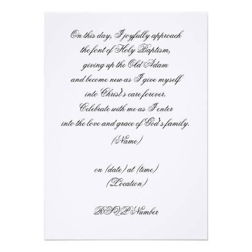 Adult/Teen Baptismal Invitation